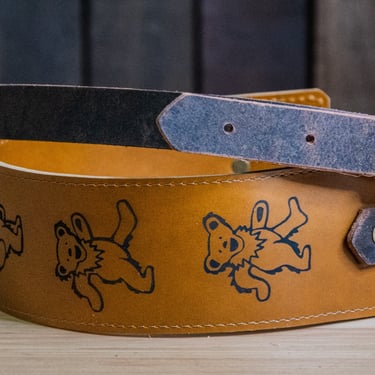 Icon Series Grateful Guitar Strap | Personalized Leather Guitar Strap |  Handmade Banjo Strap  | Made In Usa | Steelie 