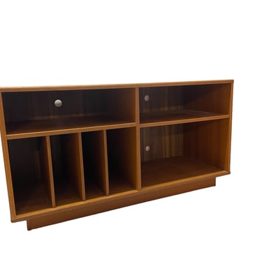 Vintage 60s Danish Modern Floating Teak Stereo Cabinet 