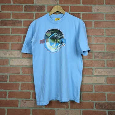 Vintage 80s "Out of this World" Dr. Who Star Trek Twilight Zone ORIGINAL Sci Fi Tee - Large (fits Medium) 