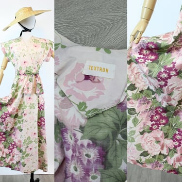 1940s 1949 TEXTRON hostess dressing gown dress small medium | new spring 