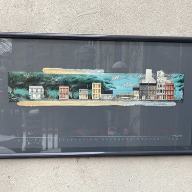 Living in New Orleans, Framed Signed Limited Edition Lithograph by Tore Wallen 1984 