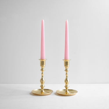 Vintage Pair of Brass Candlesticks, Brass Candle Holder Set 