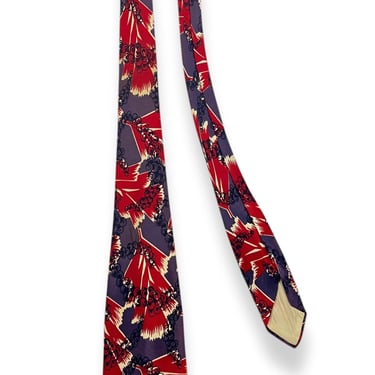 Vintage 1940 ANDERSON NECKWEAR CO Necktie ~ Art Deco / Rockabilly / Swing ~ Neck Tie / Cravat ~ Bubble / Abstract / Atomic Print 
