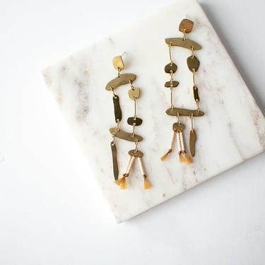 Driftwood Mobile Brass Earring