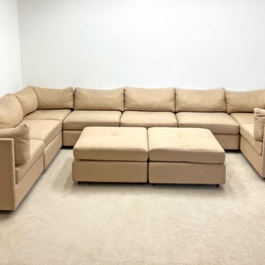 vintage mid century Selig style playpen pit group large 10pc modular sofa couch sectional 