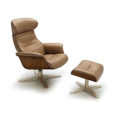 Copenhagen Leather Chair with Ottoman
