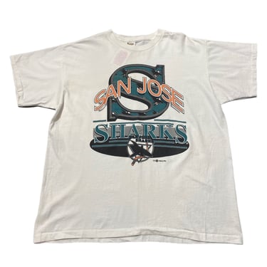 (XL) White San Jose Sharks Tennessee River T-Shirt 070622 RK