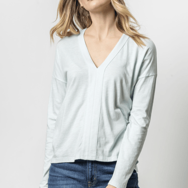 Lilla P | Drop Shoulder V Neck