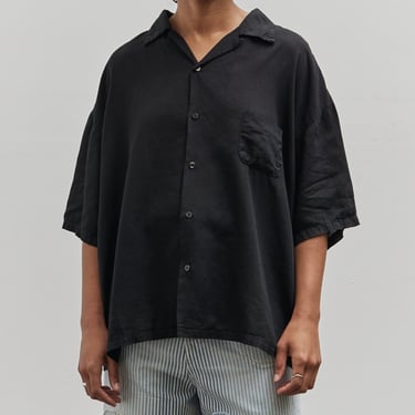Kapital Soft Linen Open Collar Big Shirt, Black