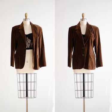 brown velvet jacket 80s 90s vintage velvet blazer 