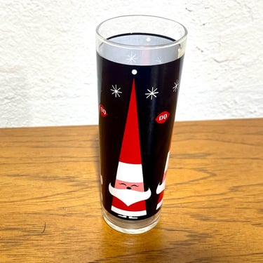 Vintage Holt Howard Dairy Queen Atomic Starburst Santa Glass 