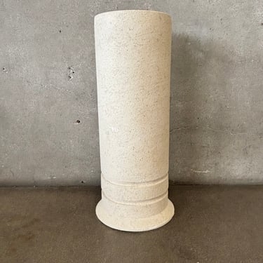 Vintage Post Modern Beige Plaster Pedestal