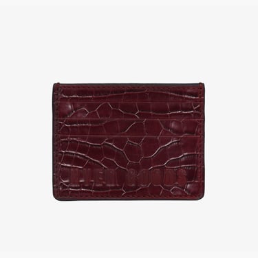 Card wallet, burgundy croco