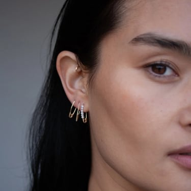 Mini Triangle Safety Pin Earring