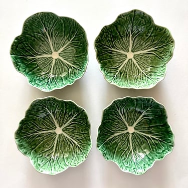 Cabbageware Green Majolica Bowls/Bordallo Pinheiro/Set of 4 
