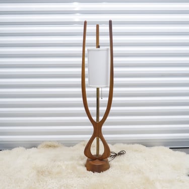 Unique Lamp Mid-Century Modern Sculptural Modeline Style Walnut Kogan Danish Table Lamp for a Side Table or Floor 