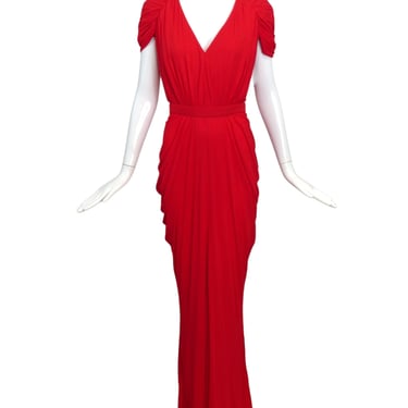 ALEXANDER MCQUEEN- NWT 2015 Red Jersey Gown, Size 6