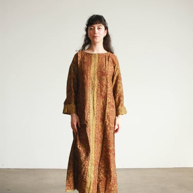 1970s Deadstock Indian Cotton Print Kaftan 