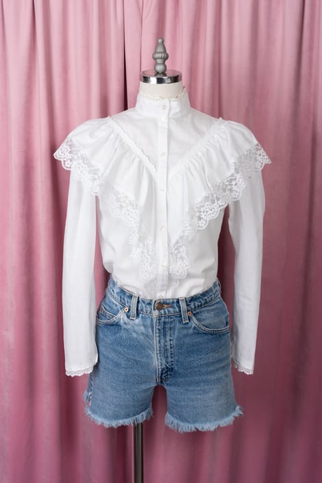 Vintage 80s Puccini Sport Victorian / Prairie Style Ruffle