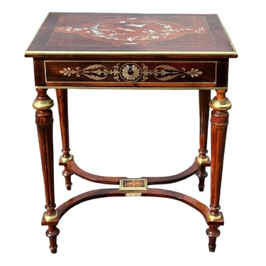 Late 19th Century Italian Mother of Pearl Inlay Occasional Table