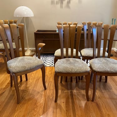 Vintage Set of Six Post Modern Dining Chairs by A. Sibau Italian 