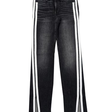 Rag & Bone - Black Wash Mid Rise Side Stripe Flared Jeans Sz 00