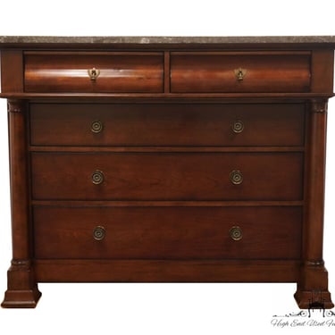BASSETT FURNITURE Cherry Traditional Contemporary 50" Chest of Drawers w. Granite Top 
