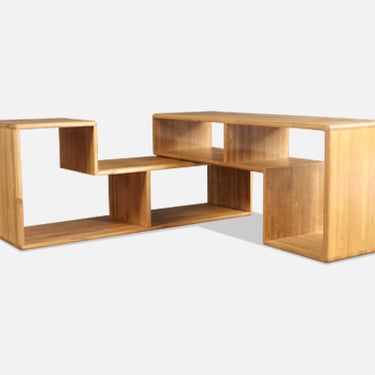 Mid-Century Modern Modular Oak Bookshelves System