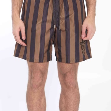 Fendi Men Fendi Crest Swim Shorts