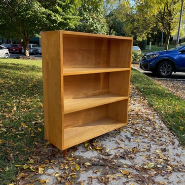 Vintage 1960s Hard Rock Maple Bookcase Mid-Century like Conant Ball Russel Wright Paul McCobb Danish 