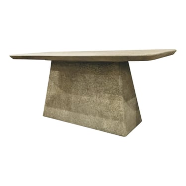 Organic Modern Indoor/Outdoor Gray Fiber Clay Clara Dining Table