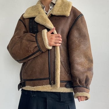 Vintage Shearling Flight Jacket (XL)