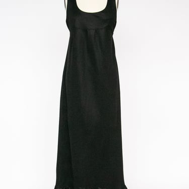 1970s Maxi Dress Young Edwardian Knit Black S 