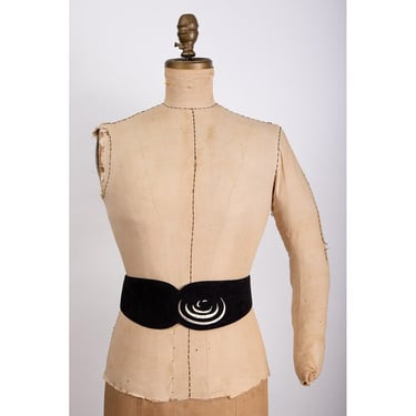 Vintage Charles Jourdan suede and metallic leather waist statement belt M 