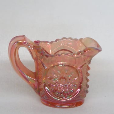 Imperial Style Hobstar Carnival Glass Marigold Miniature Pitcher Creamer 3669B