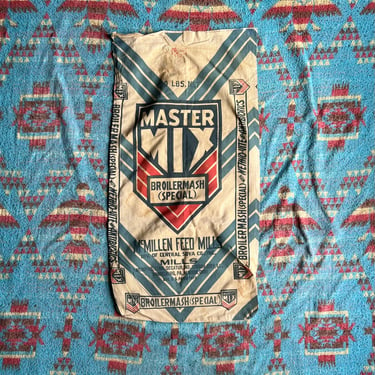Vintage McMillen Master Mix 100 lbs Seedsack  Decor 