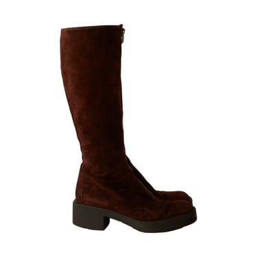 Fendi Brown Suede Zipper Boots