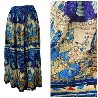 Vintage Peasant Skirt size Small Medium Large Flare boho broomstick hippie Gauze 