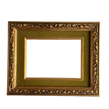 Vintage Gold Scrolling Ornate Wood Art Frame with Velvet, 5x7 