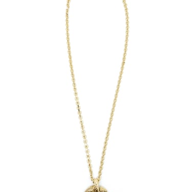 Yves Saint Laurent Textured Circle Pendant Necklace
