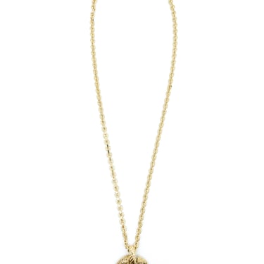 Yves Saint Laurent Textured Circle Pendant Necklace