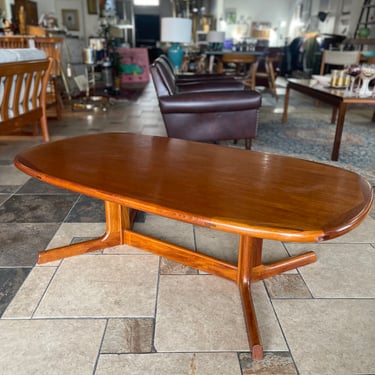 Danish Teak Oval Coffee Table by Dyrlund