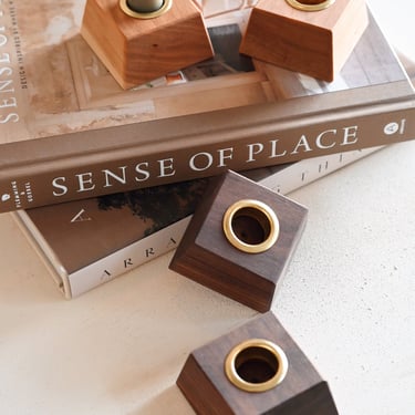 Square Wooden Taper Holders