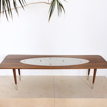 Mid Century Modern Mosaic Coffee Table Tile Surfboard 