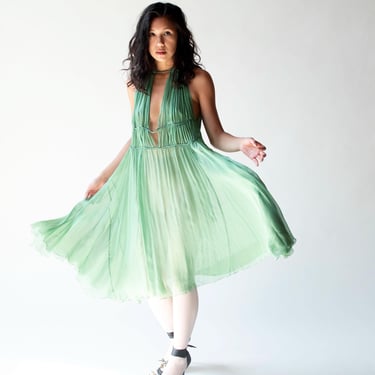 Green Chiffon Dress | Alberta Ferretti 