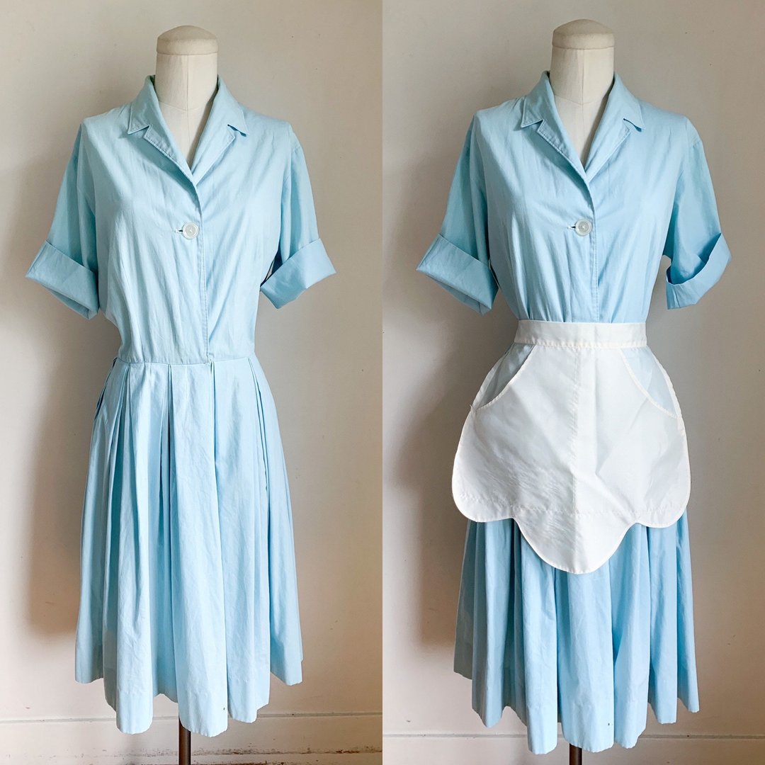 Blue Paisley Dress 60s Mod Dress Sleeveless Retro Shift Midi