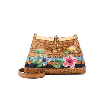 Etro Women Etro Embroidered Vela Raffia Handbag