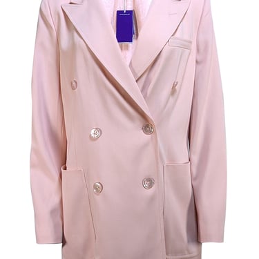 Ralph Lauren - Pastel Pink Wool Double Breasted Blazer Sz 8