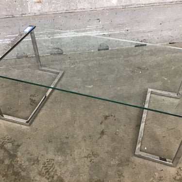 Modern Glass and Chrome Coffee Table (Seattle)