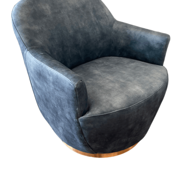 Sunpan Modern Home Blue Swivel Barrelback Chair LD44-13